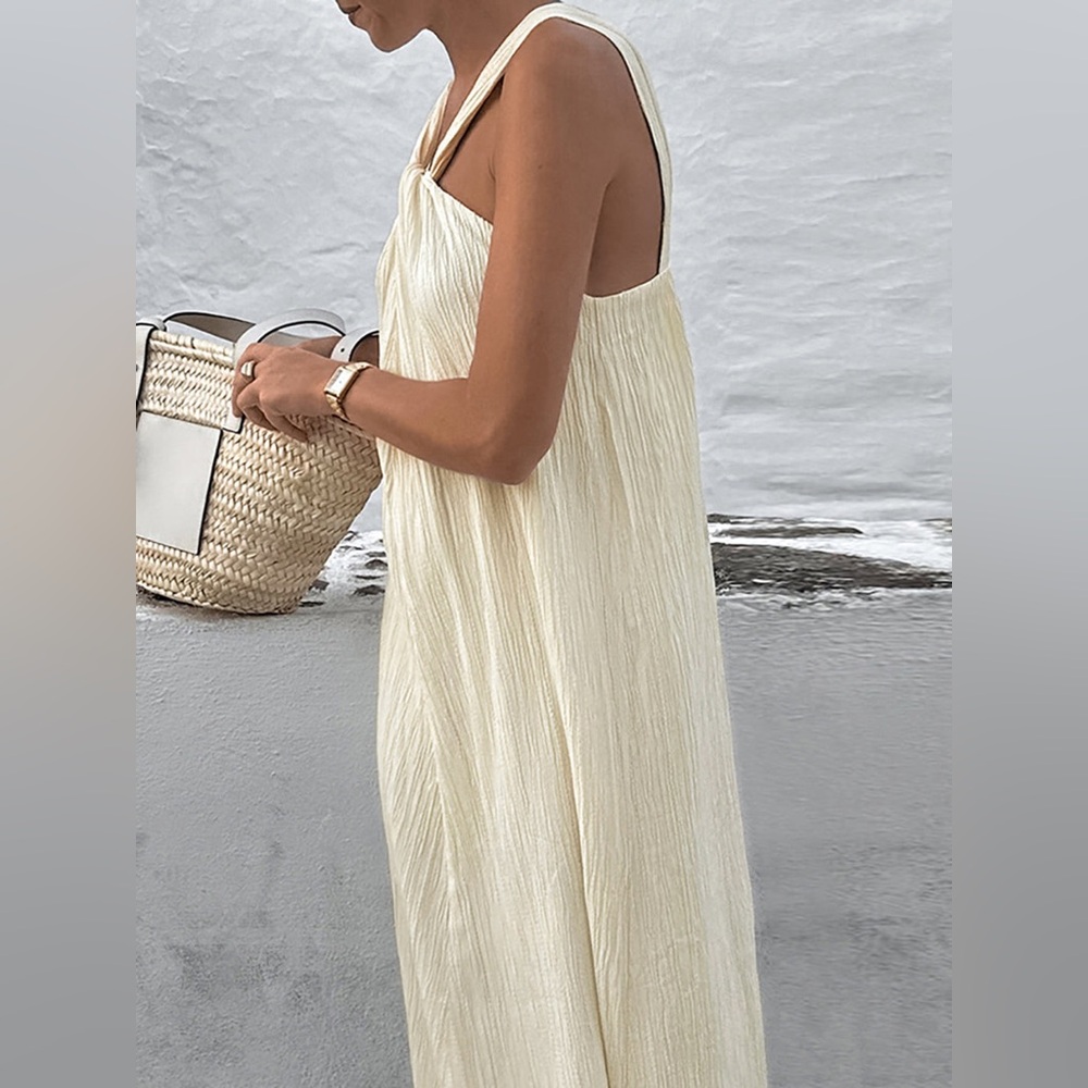 Commense Creamy Halter Long Dress - Size S - Picture 4 of 11